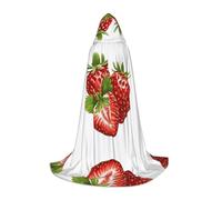 KFRXXZQB Fresh Strawberry -Print Youth Hooded Cape - Adjustable Printed Cloak For Halloween Events, School Theatre & Costumes L