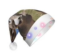 KFRXXZQB Funny Donkeys -Print Adult Plush Christmas Hat Led Lights Light-Up Santa Hat For Parties Events Soft, Washable Design For Holiday Gatherings Family Celebrations.