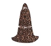 KFRXXZQB Funny Roasted Coffee Beans -Print Youth Hooded Cape - Adjustable Printed Cloak For Halloween Events, School Theatre & Costumes M
