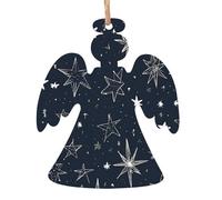 KFRXXZQB Glow in The Dark -Print Handcrafted Wooden Christmas Ornaments - Double-Sided Printed Hanging Decor For Tree Home Gifts. 2PCS