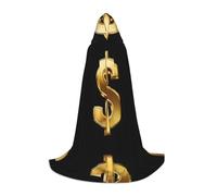 KFRXXZQB gold dollar sign -Print Youth Hooded Cape - Adjustable Printed Cloak For Halloween Events, School Theatre & Costumes L