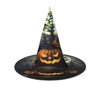 KFRXXZQB halloween Moon Bat Pumpkin -Print Full Coverage Halloween Hat - Packable Witch Headwear For Festivals, Larp & Parties 1 PC