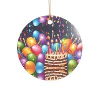 KFRXXZQB Happy Birthday -Print Acrylic Pendant Golden Lanyard - Customizable High-Clarity Ornament For Christmas & Wedding Deco.