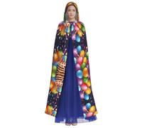 KFRXXZQB Happy Birthday -Print Adult Halloween Cloak - Adjustable Hooded Cape For Parties, Gothic Events & Festivals, Machine Washable Value Option