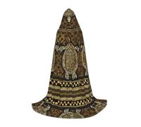 KFRXXZQB Hawaiian Turtle -Print Youth Hooded Cape - Adjustable Printed Cloak For Halloween Events, School Theatre & Costumes M