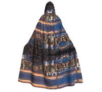 KFRXXZQB Hong Kong -Print Adults Halloween Cloak Hooded - Full Print Gothic Cape For Festivals, Larp Events & Themed Parties With Machine Washable Fabric