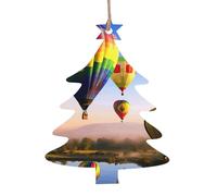KFRXXZQB Hot Air Balloons -Print Handcrafted Wooden Christmas Ornaments - Double-Sided Printed Hanging Decor For Tree Home Gifts. 2PCS