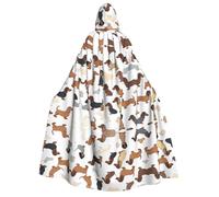 KFRXXZQB I Love My Dog Dachshunds -Print Adults Halloween Cloak Hooded - Full Print Gothic Cape For Festivals, Larp Events & Themed Parties With Machine Washable Fabric