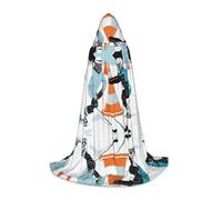 KFRXXZQB Ice Hockey Pattern -Print Youth Hooded Cape - Adjustable Printed Cloak For Halloween Events, School Theatre & Costumes M