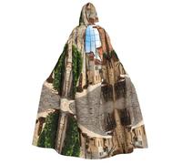 KFRXXZQB Italy Tuscan -Print Adults Halloween Cloak Hooded - Full Print Gothic Cape For Festivals, Larp Events & Themed Parties With Machine Washable Fabric