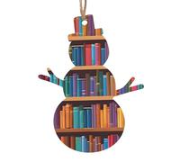 KFRXXZQB library bookshelf -Print Handcrafted Wooden Christmas Ornaments - Double-Sided Printed Hanging Decor For Tree Home Gifts. 2PCS