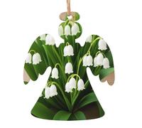 KFRXXZQB Lilies of the Valley -Print Handcrafted Wooden Christmas Ornaments - Double-Sided Printed Hanging Decor For Tree Home Gifts. 2PCS