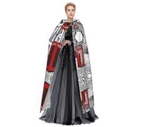 KFRXXZQB London Red Telephone Booth -Print Adult Halloween Cloak - Adjustable Hooded Cape For Parties, Gothic Events & Festivals, Machine Washable Value Option