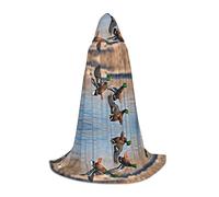 KFRXXZQB mallard ducks -Print Youth Hooded Cape - Adjustable Printed Cloak For Halloween Events, School Theatre & Costumes M