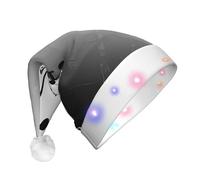 KFRXXZQB Music Notes Print -Print Adult Plush Christmas Hat Led Lights Light-Up Santa Hat For Parties Events Soft, Washable Design For Holiday Gatherings Family Celebrations.