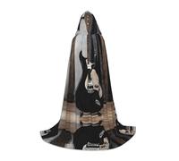 KFRXXZQB Musical Guitar -Print Youth Hooded Cape - Adjustable Printed Cloak For Halloween Events, School Theatre & Costumes L