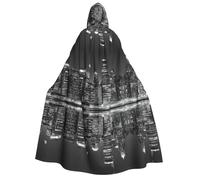 KFRXXZQB New York paintings -Print Adults Halloween Cloak Hooded - Full Print Gothic Cape For Festivals, Larp Events & Themed Parties With Machine Washable Fabric