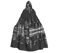 KFRXXZQB New York -Print Adults Halloween Cloak Hooded - Full Print Gothic Cape For Festivals, Larp Events & Themed Parties With Machine Washable Fabric