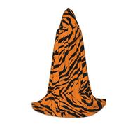 KFRXXZQB Orange tiger leopard -Print Youth Hooded Cape - Adjustable Printed Cloak For Halloween Events, School Theatre & Costumes S