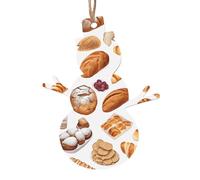 KFRXXZQB Painted Bread -Print Handcrafted Wooden Christmas Ornaments - Double-Sided Printed Hanging Decor For Tree Home Gifts. 2PCS