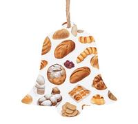 KFRXXZQB Painted Bread -Print Handcrafted Wooden Christmas Ornaments - Double-Sided Printed Hanging Decor For Tree Home Gifts. 2PCS