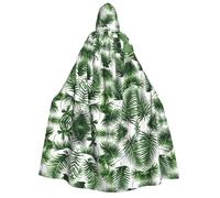 KFRXXZQB Palm Tree Green Leaves -Print Adults Halloween Cloak Hooded - Full Print Gothic Cape For Festivals, Larp Events & Themed Parties With Machine Washable Fabric