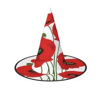 KFRXXZQB poppy flowers -Print Full Coverage Halloween Hat - Packable Witch Headwear For Festivals, Larp & Parties 1 PC