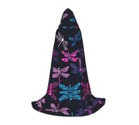 KFRXXZQB purple dragonfly -Print Youth Hooded Cape - Adjustable Printed Cloak For Halloween Events, School Theatre & Costumes M