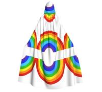 KFRXXZQB Rainbow Printed -Print Adults Halloween Cloak Hooded - Full Print Gothic Cape For Festivals, Larp Events & Themed Parties With Machine Washable Fabric