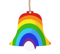 KFRXXZQB Rainbow Printed -Print Handcrafted Wooden Christmas Ornaments - Double-Sided Printed Hanging Decor For Tree Home Gifts. 2PCS