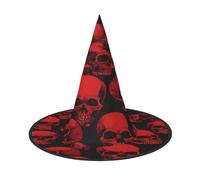 KFRXXZQB Red Skulls -Print Full Coverage Halloween Hat - Packable Witch Headwear For Festivals, Larp & Parties 1 PC