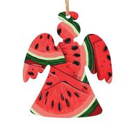 KFRXXZQB Red watermelon -Print Handcrafted Wooden Christmas Ornaments - Double-Sided Printed Hanging Decor For Tree Home Gifts. 2PCS