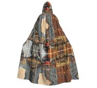 KFRXXZQB san francisco -Print Adults Halloween Cloak Hooded - Full Print Gothic Cape For Festivals, Larp Events & Themed Parties With Machine Washable Fabric