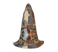 KFRXXZQB san francisco -Print Youth Hooded Cape - Adjustable Printed Cloak For Halloween Events, School Theatre & Costumes S