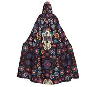 KFRXXZQB skulls -Print Adults Halloween Cloak Hooded - Full Print Gothic Cape For Festivals, Larp Events & Themed Parties With Machine Washable Fabric