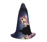 KFRXXZQB Space Galaxy with Telescope -Print Youth Hooded Cape - Adjustable Printed Cloak For Halloween Events, School Theatre & Costumes M