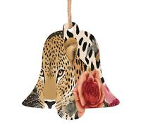 KFRXXZQB Striped Leopard -Print Handcrafted Wooden Christmas Ornaments - Double-Sided Printed Hanging Decor For Tree Home Gifts. 2PCS