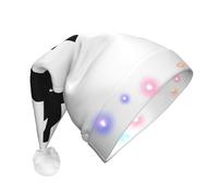 KFRXXZQB taekwondo martial arts -Print Adult Plush Christmas Hat Led Lights Light-Up Santa Hat For Parties Events Soft, Washable Design For Holiday Gatherings Family Celebrations.
