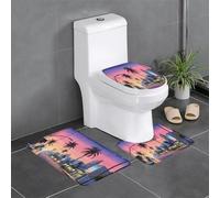 KFRXXZQB The Old Hollywood -Print Flannel Non-Slip Rug Set 3-Piece - Absorbent U-Shaped Toilet Mat Lid Cover For Bathroom.