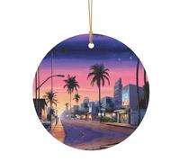 KFRXXZQB The Old Hollywood -Print Round Aluminum Pendants - Customizable Double-Sided Print, 0.8mm Thin Gold Cord For Christmas.