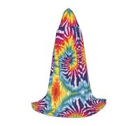 KFRXXZQB tie dye rainbow -Print Youth Hooded Cape - Adjustable Printed Cloak For Halloween Events, School Theatre & Costumes M