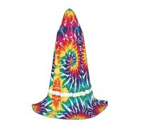 KFRXXZQB tie dye rainbow -Print Youth Hooded Cape - Adjustable Printed Cloak For Halloween Events, School Theatre & Costumes L