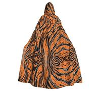 KFRXXZQB Tiger Stripes Orange Pattern -Print Adult Halloween Cloak - Adjustable Hooded Cape For Parties, Gothic Events & Festivals, Machine Washable Value Option