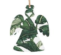 KFRXXZQB Tropical Banana Palm Leaves -Print Handcrafted Wooden Christmas Ornaments - Double-Sided Printed Hanging Decor For Tree Home Gifts. 2PCS