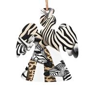 KFRXXZQB Zebra and Giraffe -Print Handcrafted Wooden Christmas Ornaments - Double-Sided Printed Hanging Decor For Tree Home Gifts. 2PCS