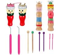 KFSCIP 12 PCS Set Knitting with Dolls and Hooks, Knitting Kit for Beginners, Creative Craft Activity for Children, Knittings Dolly and Crochet Machine for DIY Accessories