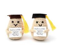 KFSCIP 2 Pack Graduation Gifts for Her and Him, Wool Knitting Dolls, Motivational Office Desk Decor, Portable Graduation Gift Suitable for Students, Exam Stress Relief
