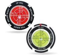 KFSCIP 2 Pcs Golf Ball Markers, Golf Ball Markers for Putting Green with High Precision Reading Aid, Golf Green Reader with Hat Clip, Aim Ball Marker Golf Accessories for Men Women (Red,Green)