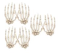 KFSCIP 3 Pairs Halloween Skeleton Hands, Realistic Plastic Ghost Ornaments for Halloween Decorations, Haunted House Props, Medical Studies and Art Displays