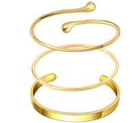 KFSCIP 3PCS Gold Bangle Set, Elegant Gold Bangles for Women, Stackable Bracelets with Adjustable Fit, Classic and Modern Design for Casual and Formal Occasions